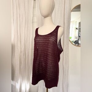 Madewell Burgundy loose Knit Sleeveless Top